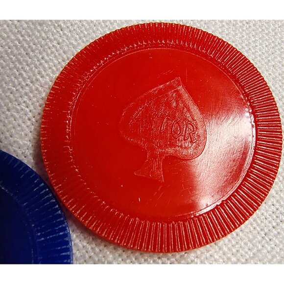 Vintage Astor Poker Chips Lot Red White Blue Plastic Original Boxes Retro Gaming - Picture 10 of 11